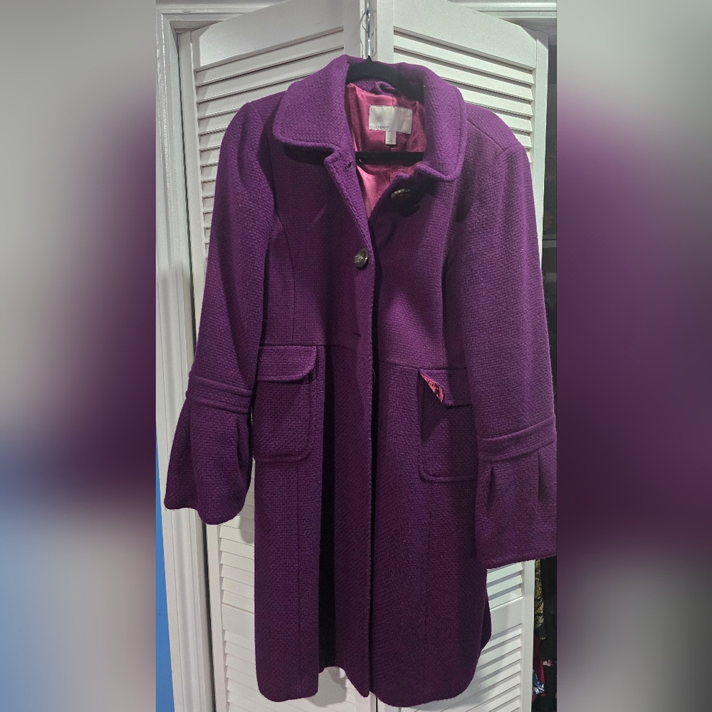Old Navy Women's Purple Wool Trench Coat